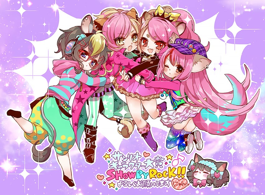 citti, laina, fennery, and zebrina (show by rock!!) drawn by mamaloni