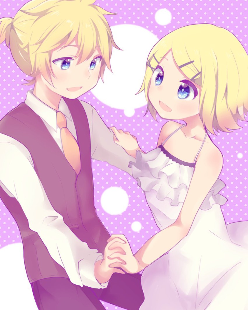 kagamine rin and kagamine len (vocaloid and 1 more) drawn by aoi_choko_(aoichoco)