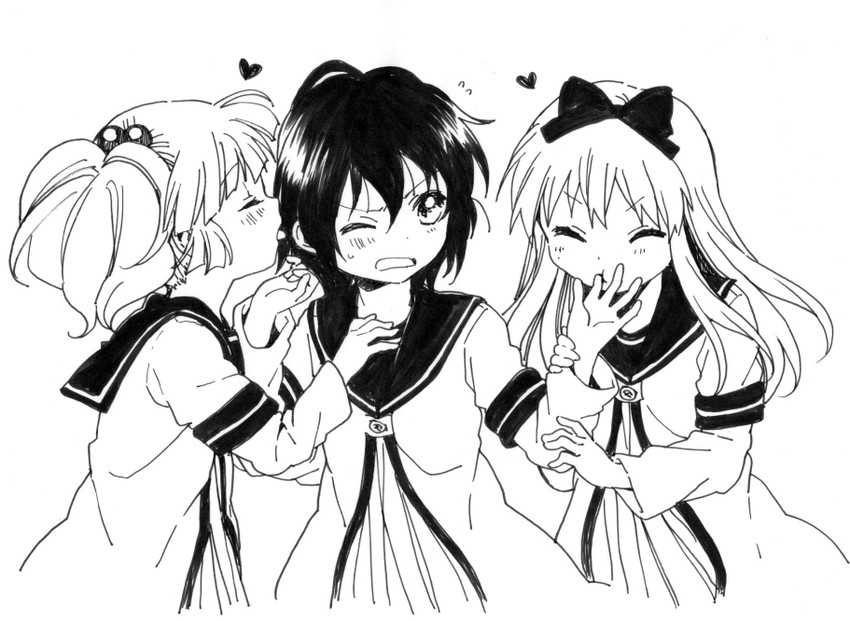 toshinou kyouko, funami yui, and yoshikawa chinatsu (yuruyuri) drawn by namori