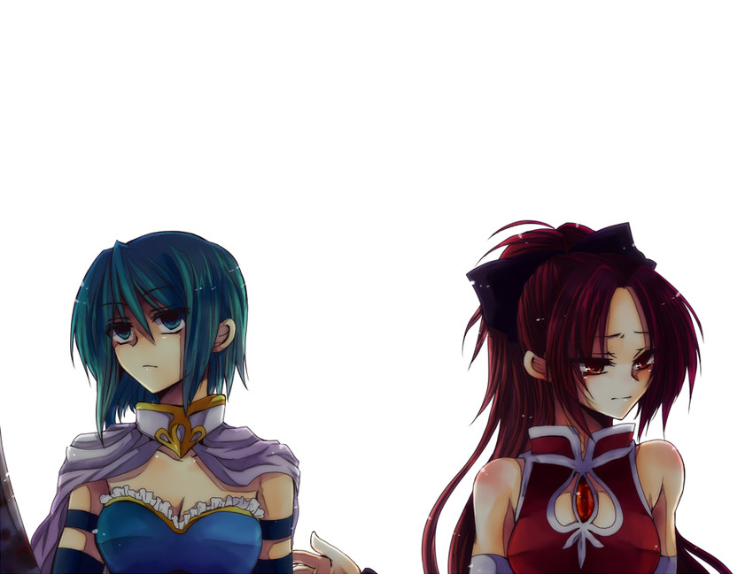 miki sayaka and sakura kyoko (mahou shoujo madoka magica) drawn by hiyori7