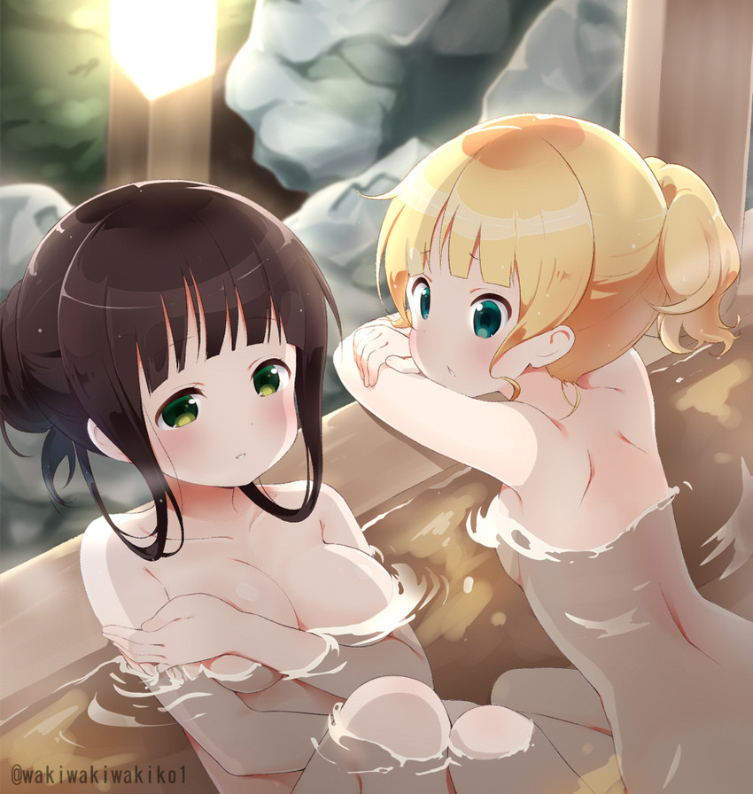 kirima syaro and ujimatsu chiya (gochuumon wa usagi desu ka?) drawn by neki_(wakiko)
