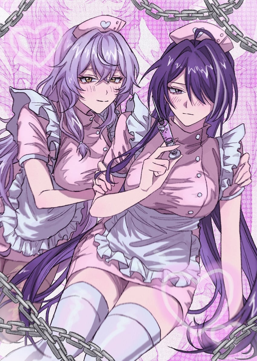 acheron and black swan (honkai and 1 more) drawn by l0ver_t_t