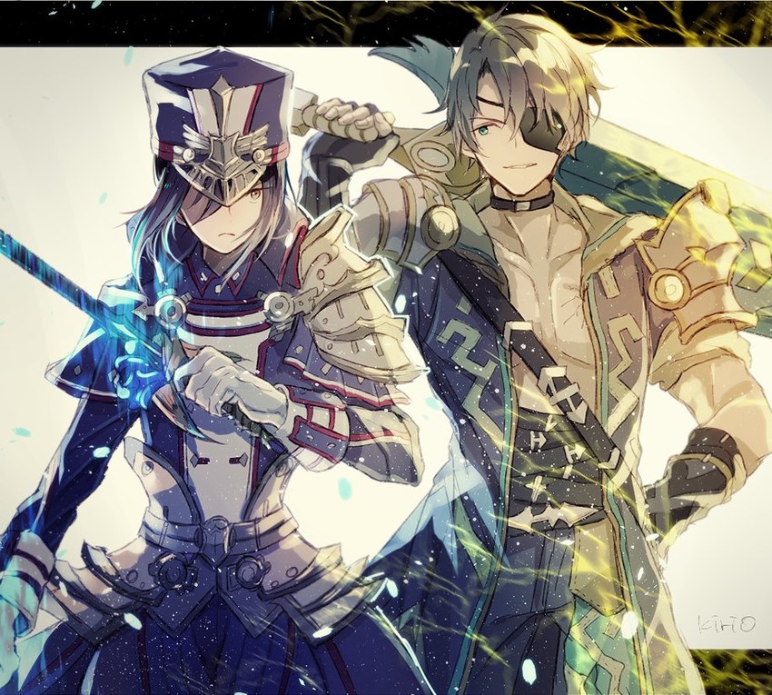 morag ladair and zeke von genbu (xenoblade chronicles and 1 more) drawn by okii
