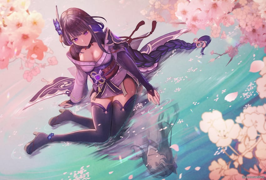 raiden shogun and makoto (genshin impact) drawn by sue_(frederica--bernkastel)