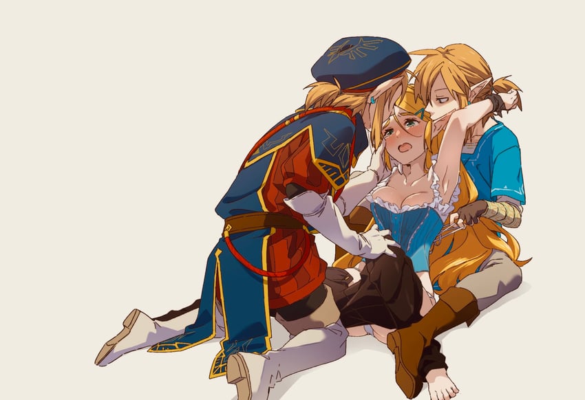 link and princess zelda (the legend of zelda and 1 more) drawn by koi_(nisikicoi)