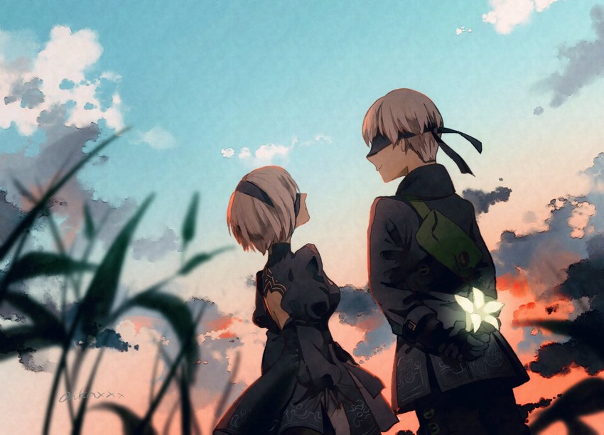 2b and 9s (nier and 1 more) drawn by ouka_(stan)
