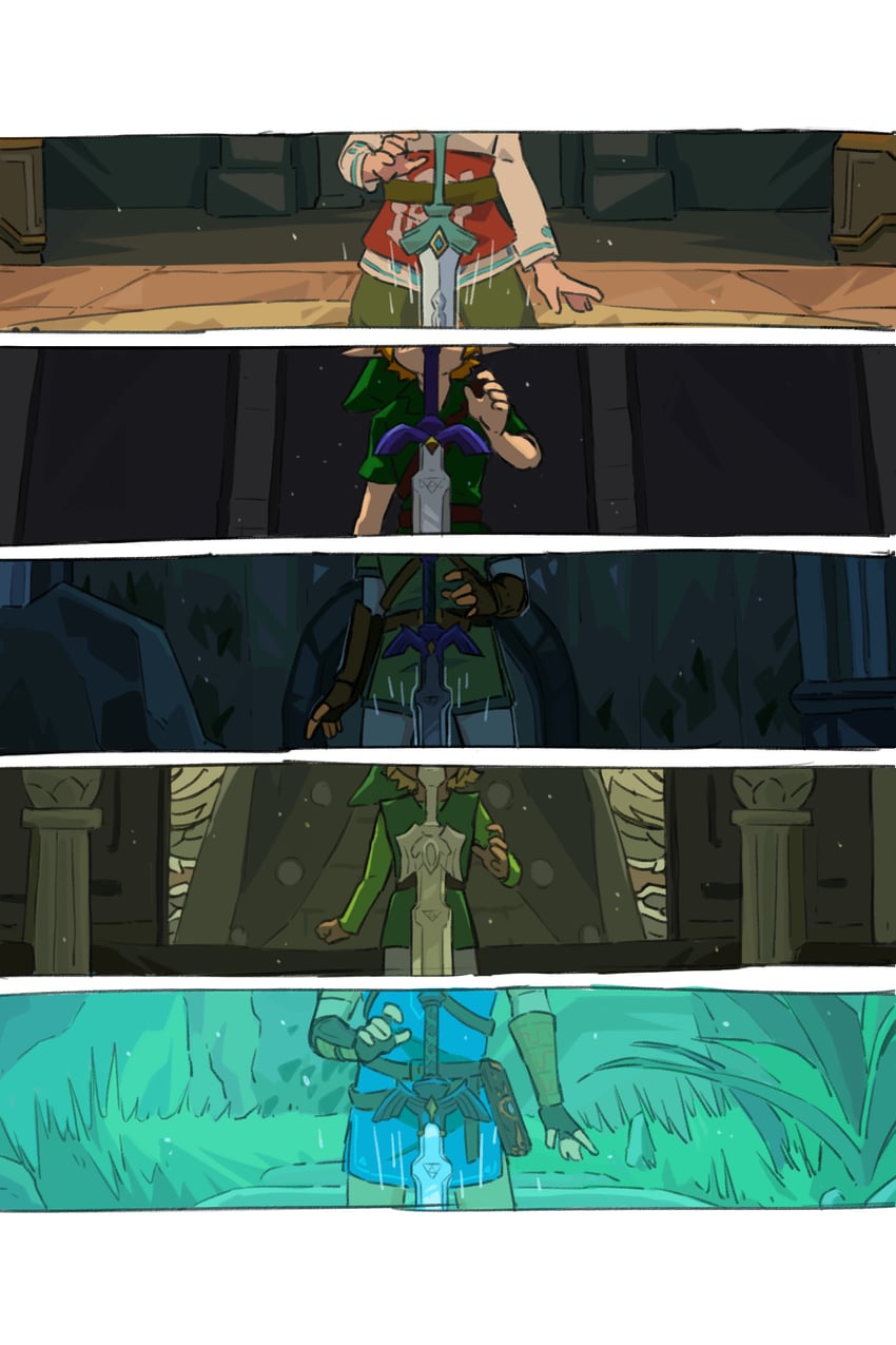 link, toon link, and young link (the legend of zelda and 5 more) drawn by blueskittlesart