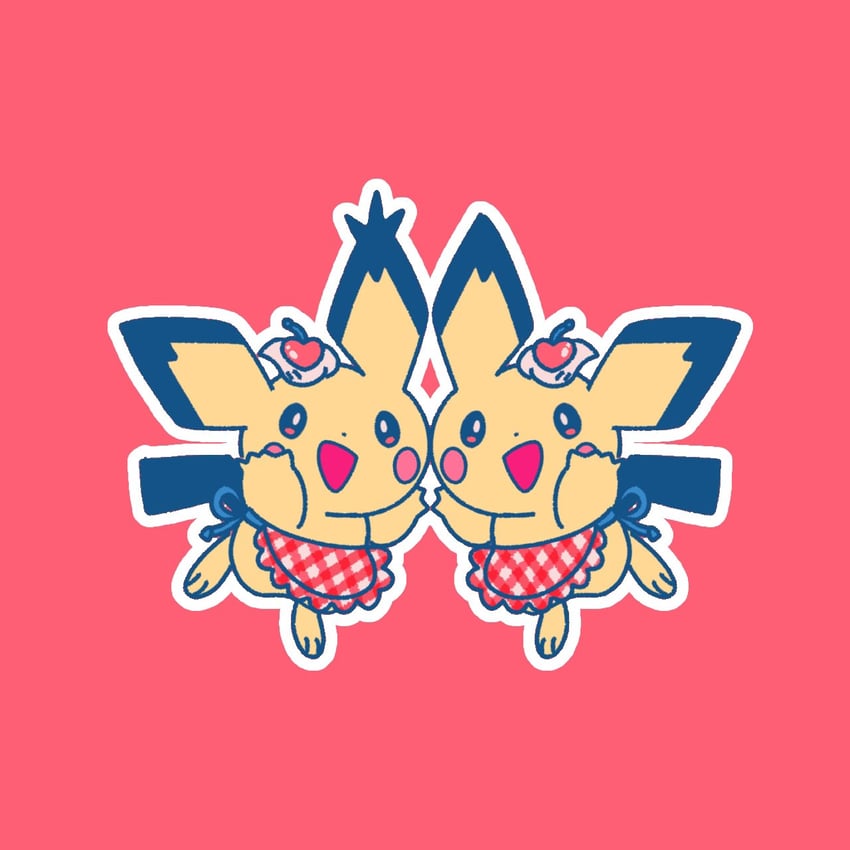 pichu and spiky-eared pichu (pokemon) drawn by nose_poke000