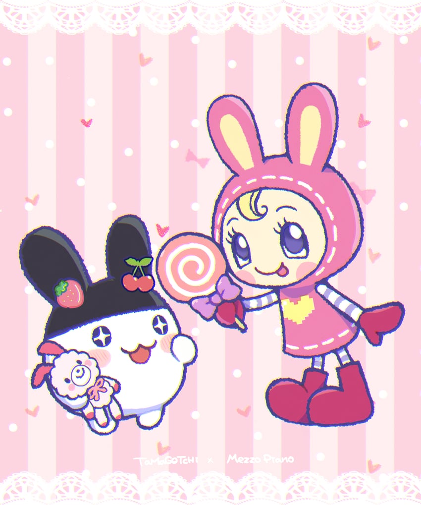 mimitchi and berrie (tamagotchi and 1 more) drawn by 1119mna