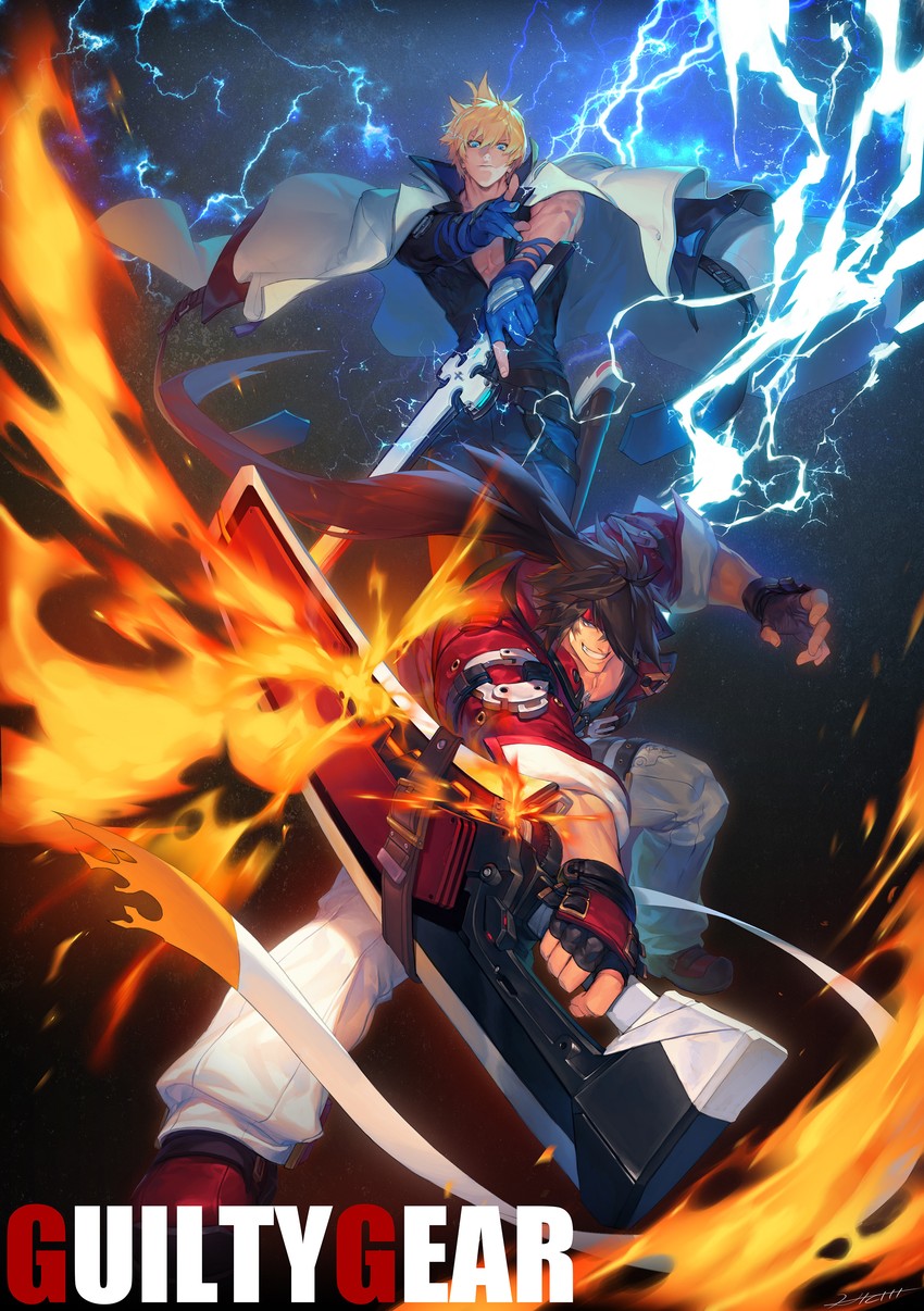 sol badguy and ky kiske (guilty gear and 1 more) drawn by hichi