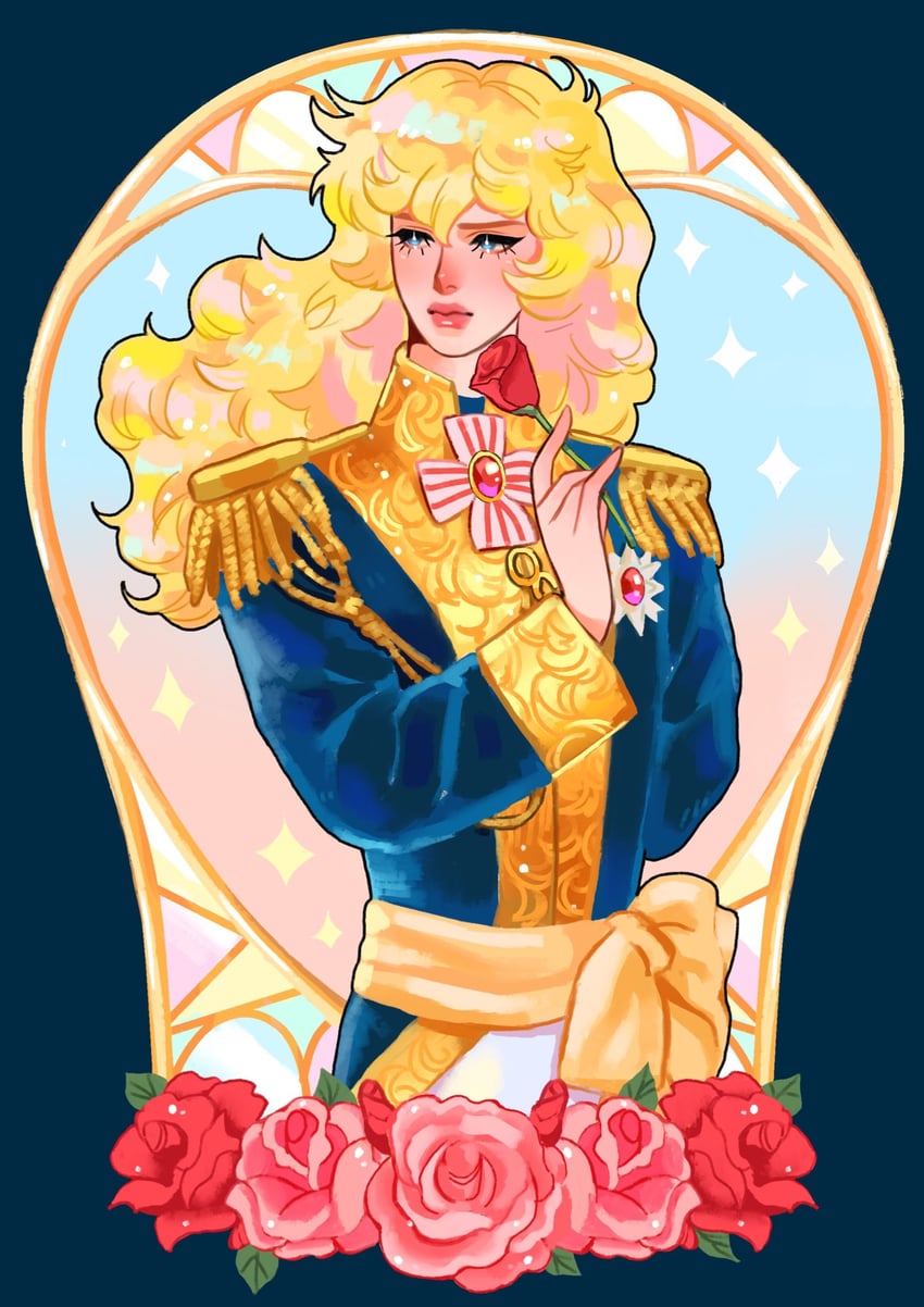 oscar francois de jarjayes (versailles no bara) drawn by pupe_(sennbee1027)