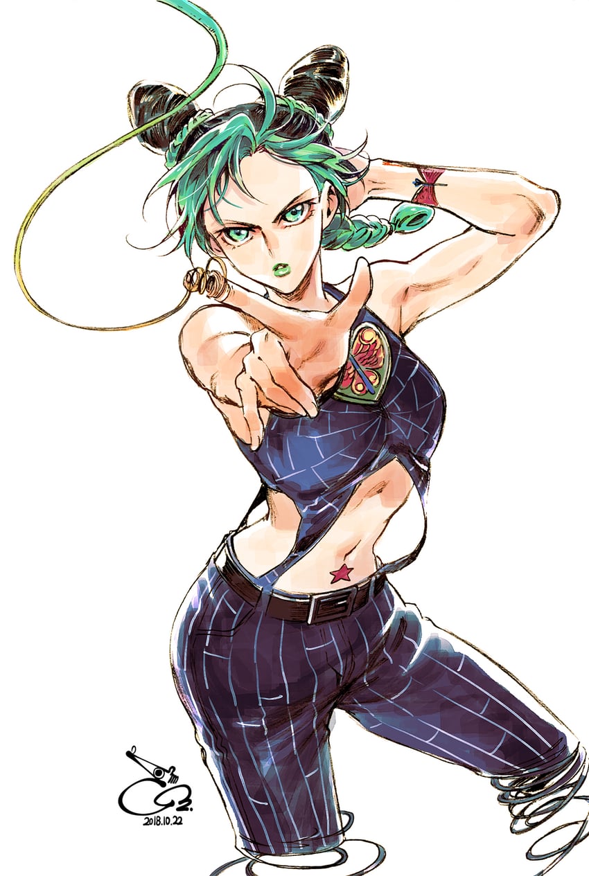 kujo jolyne (jojo no kimyou na bouken and 1 more) drawn by bae_(baebae)