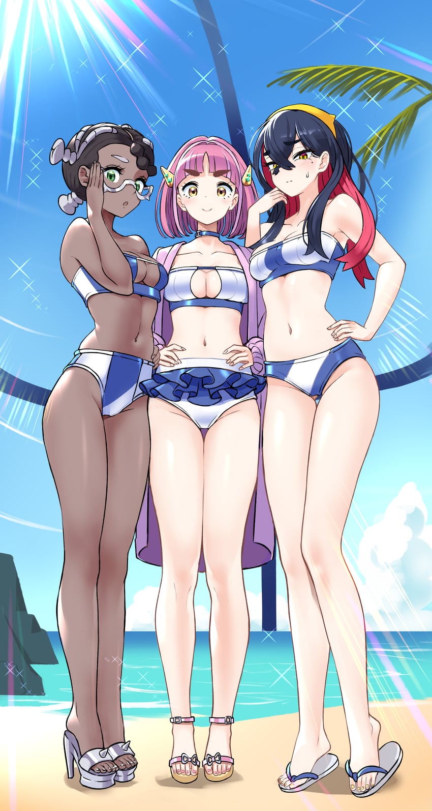 carmine, lacey, and amarys (pokemon and 1 more) drawn by tm_(hanamakisan)