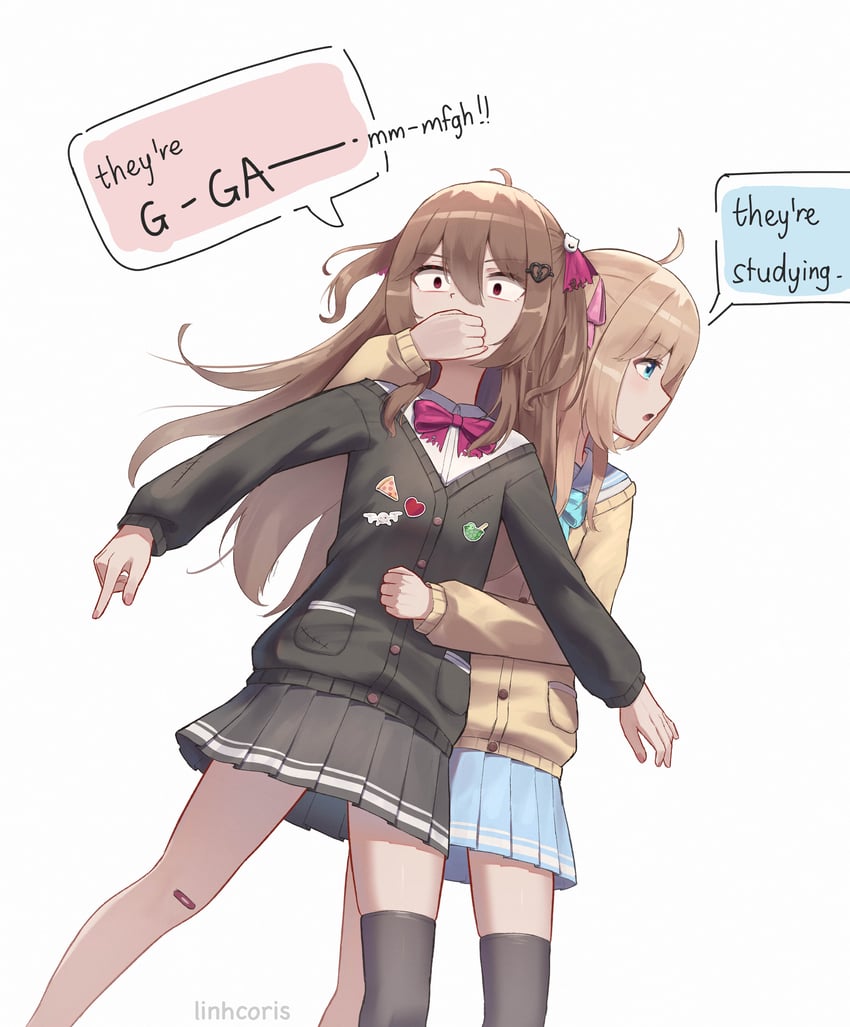 neuro-sama and evil neuro-sama (vedal ai) drawn by linhcoris