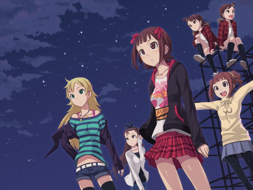 hoshii miki, amami haruka, minase iori, takatsuki yayoi, futami mami, and 1 more (idolmaster) drawn by yuuhi_(ages)