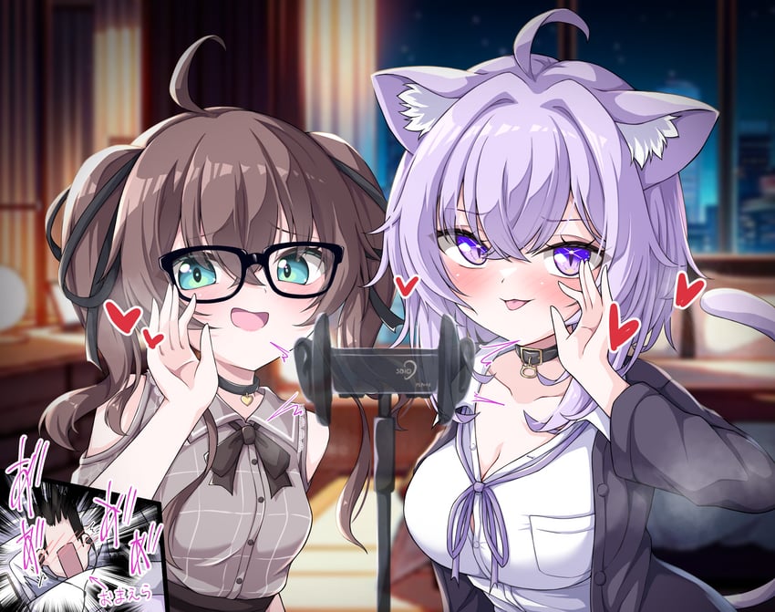 nekomata okayu and natsuiro matsuri (hololive) drawn by mochizuki_hull