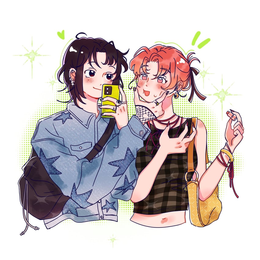 koga mitsuki and oosawa aya (kininatteru hito ga otoko ja nakatta) drawn by miint_chou