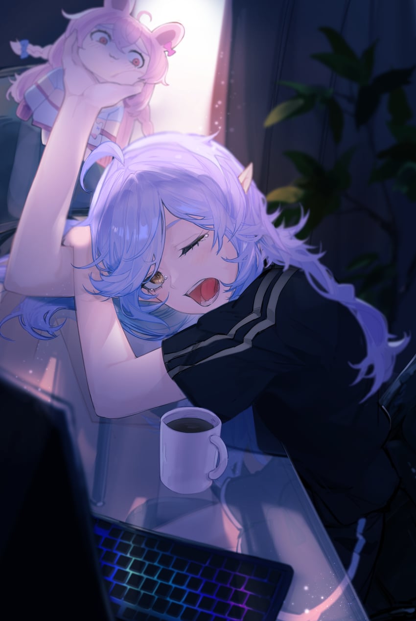 pipkin pippa and eepy sleepy (indie virtual youtuber and 1 more) drawn by rakugaki_suruhito