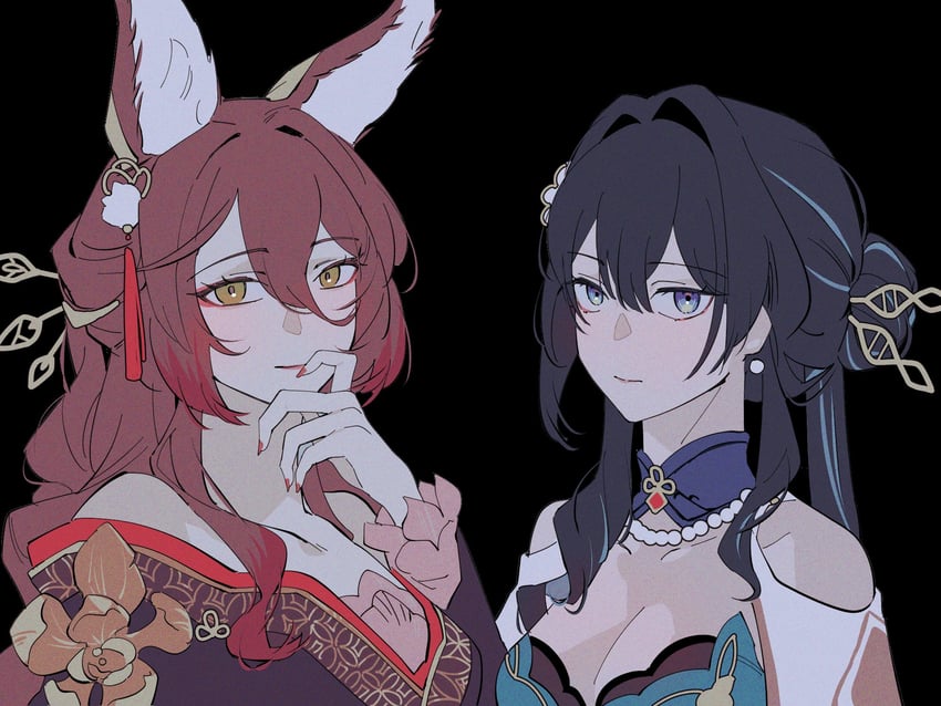 ruan mei, tingyun, and fugue (honkai and 1 more) drawn by d0600059994959
