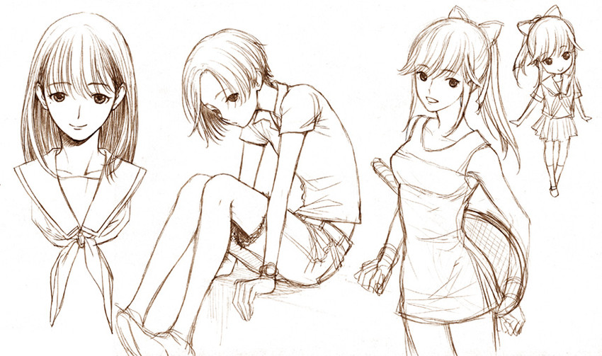 anegasaki nene, kobayakawa rinko, and takane manaka (love plus) drawn by same_(00shark)