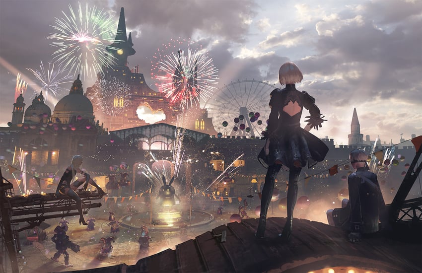 2b, 9s, and a2 (nier and 1 more) drawn by rounin_(amuza)