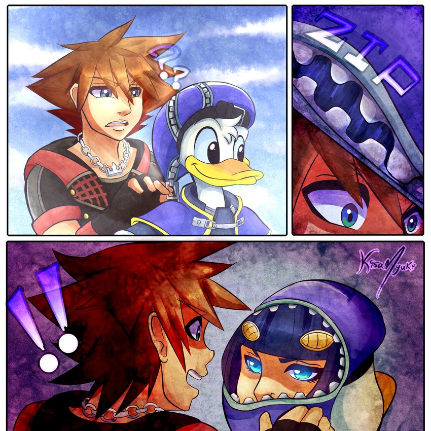 sora, bruno bucciarati, and donald duck (jojo no kimyou na bouken and 3 more) drawn by kisamyuki