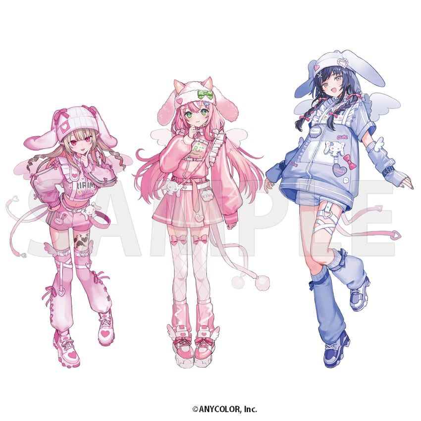 makaino ririmu, yang nari, and ponto nei (nijisanji) drawn by nana_tetra