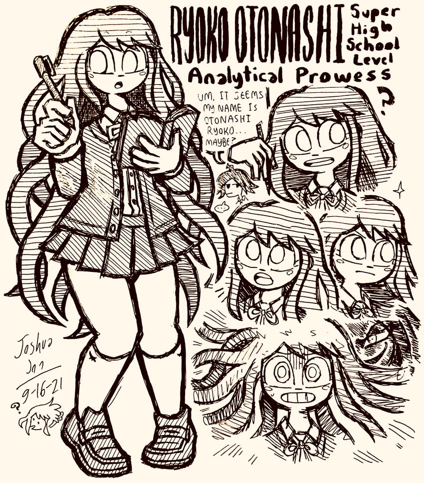 matsuda yasuke, otonashi ryouko, and madarai isshiki (danganronpa and 1 more) drawn by josh-s26