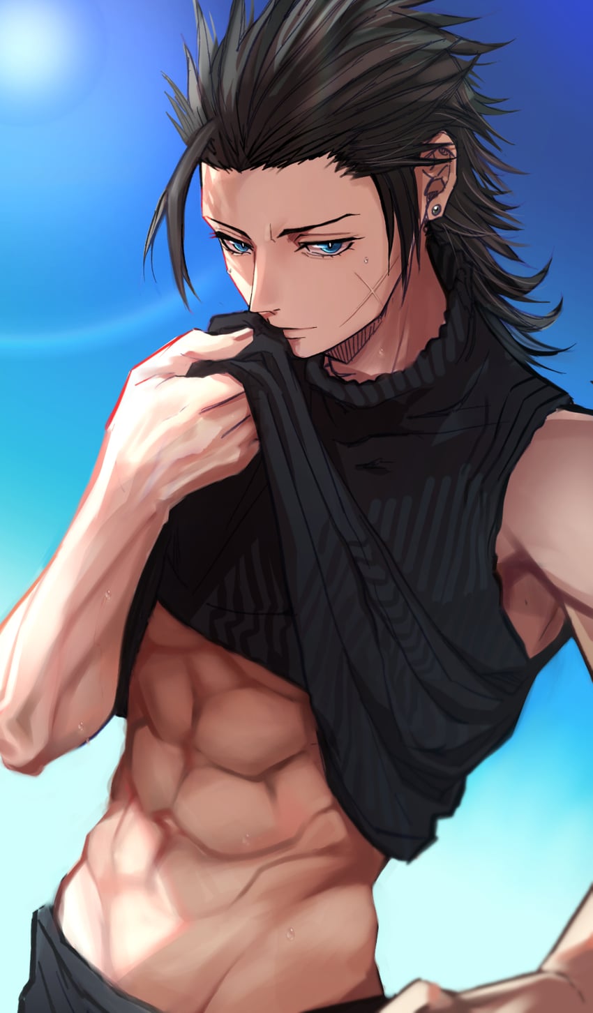 zack fair (final fantasy and 1 more) drawn by 26caaan