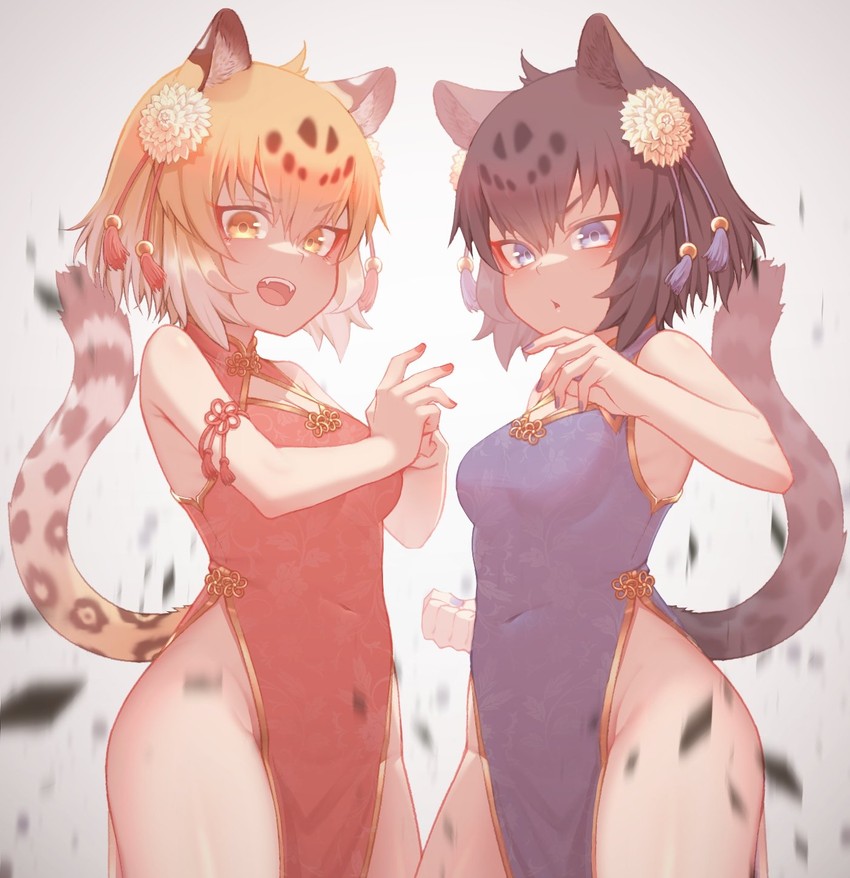jaguar and black jaguar (kemono friends and 1 more) drawn by akuma_(st.takuma)