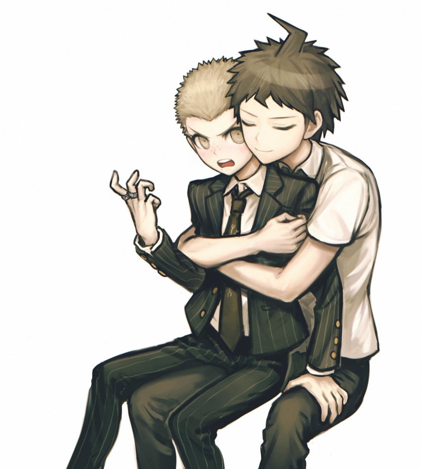 hinata hajime and kuzuryu fuyuhiko (danganronpa and 1 more) drawn by casssstle12