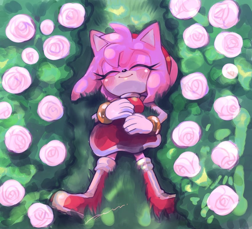 amy rose (sonic) drawn by pam3le