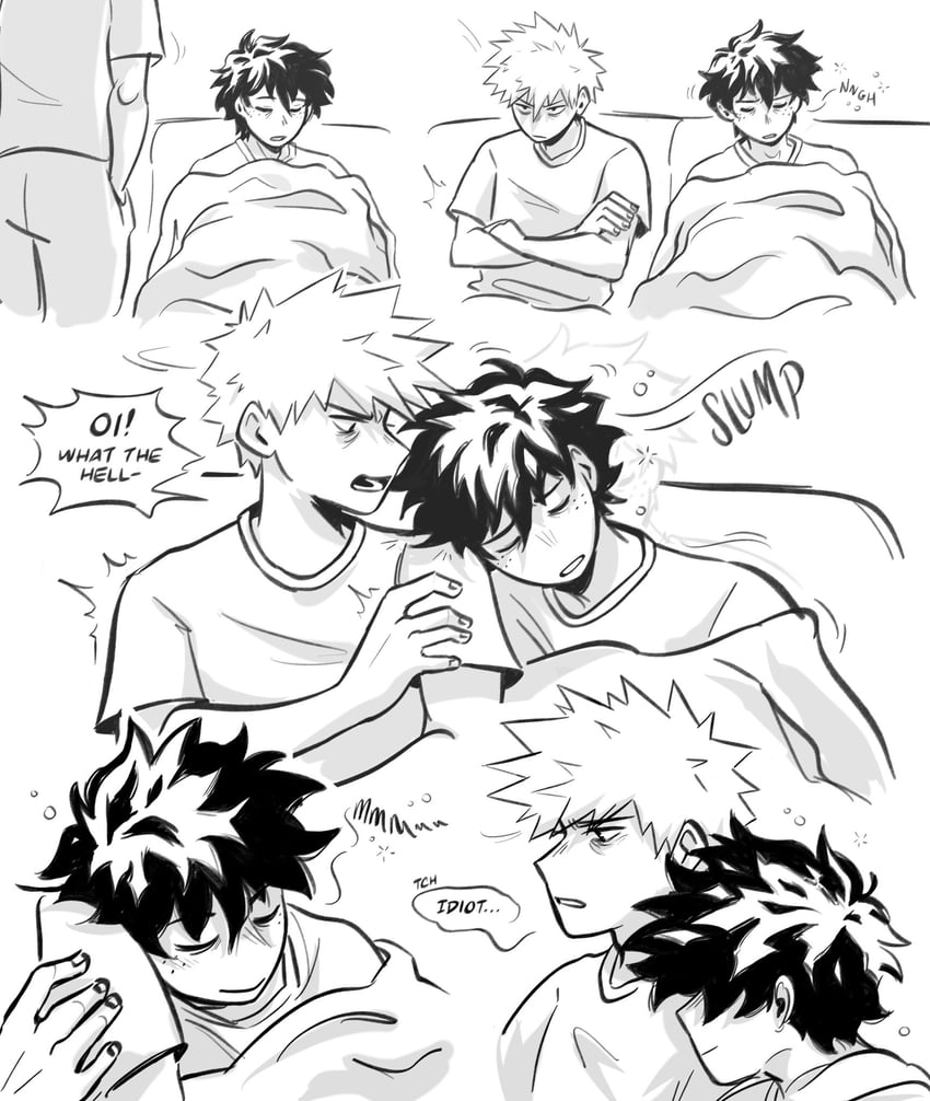 midoriya izuku and bakugou katsuki (boku no hero academia) drawn by daniartonline
