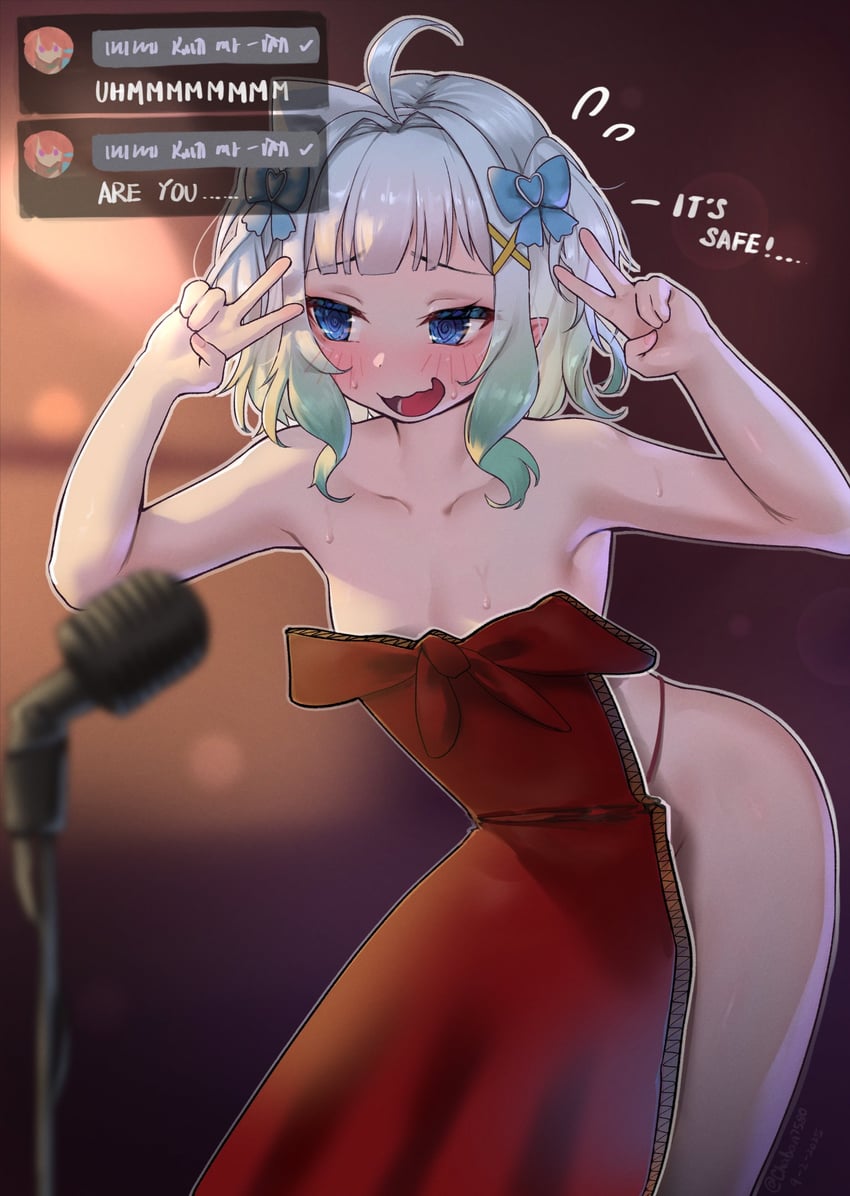 takanashi kiara and mint fantome (hololive and 2 more) drawn by kanchigai