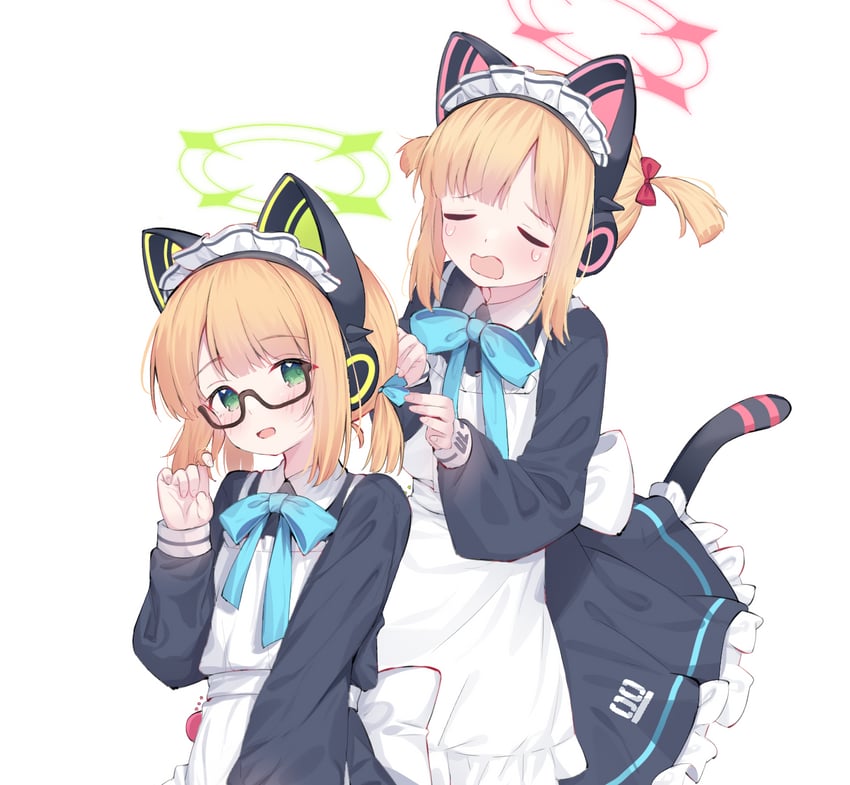 momoi and midori (blue archive) drawn by eip_(pepai)