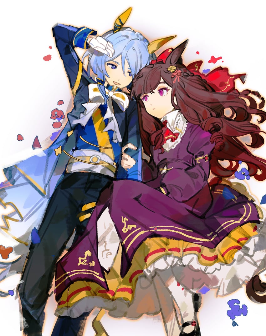 daiichi ruby and k.s.miracle (umamusume) drawn by hikawayunn