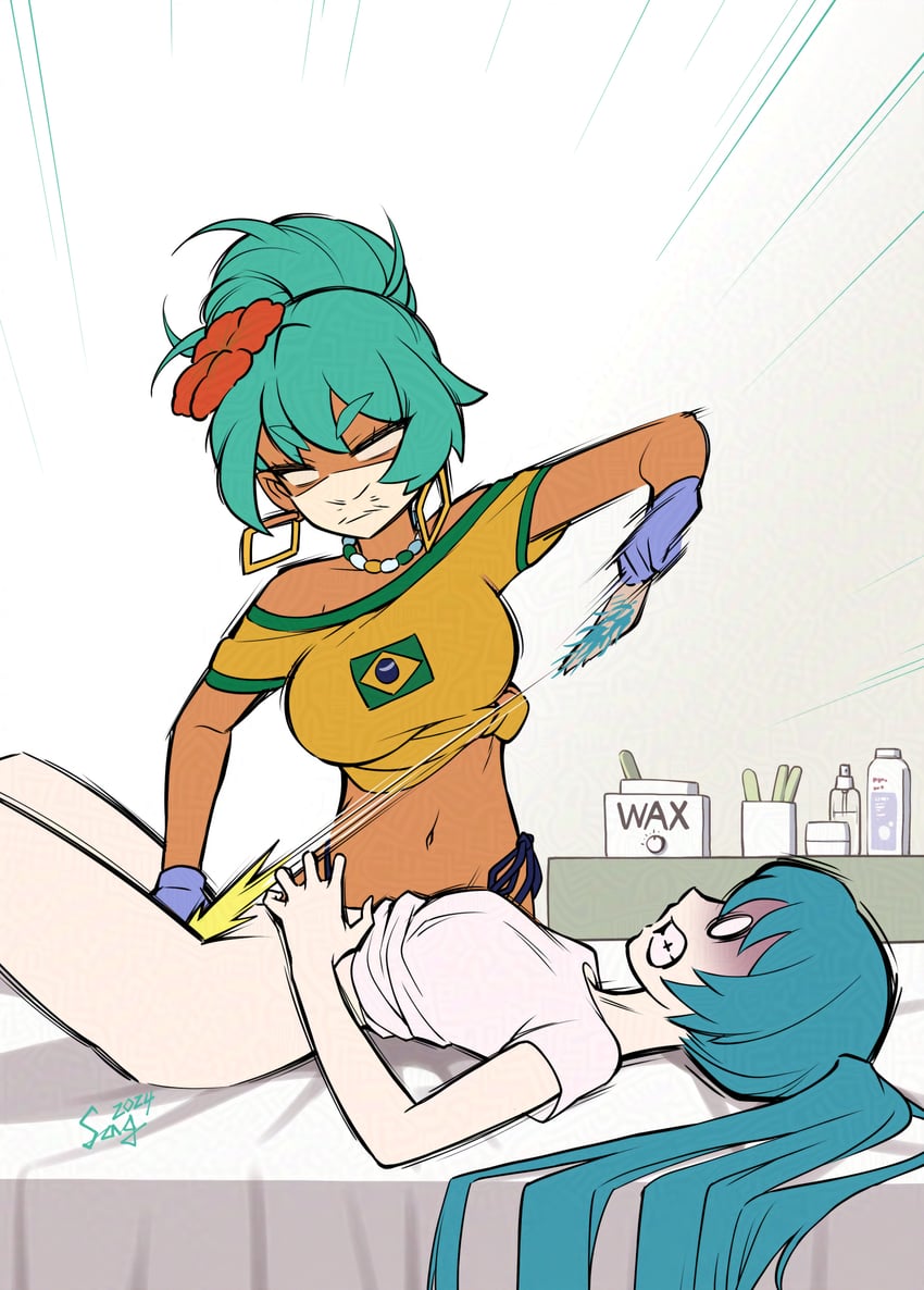 hatsune miku and brazilian miku (vocaloid) drawn by seanji_sariel