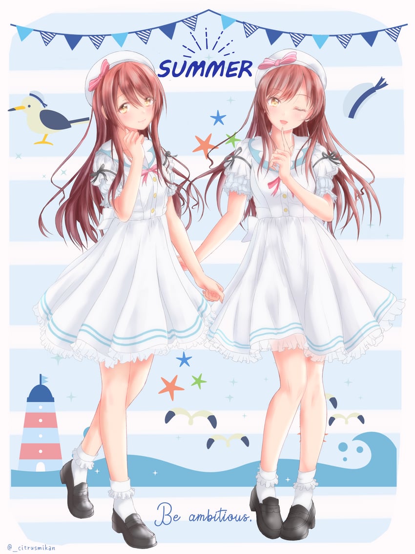 osaki amana and osaki tenka (idolmaster and 1 more) drawn by citrusmikan