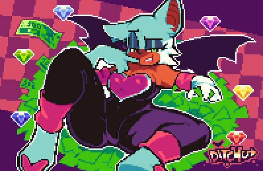 rouge the bat (sonic) drawn by ditchu