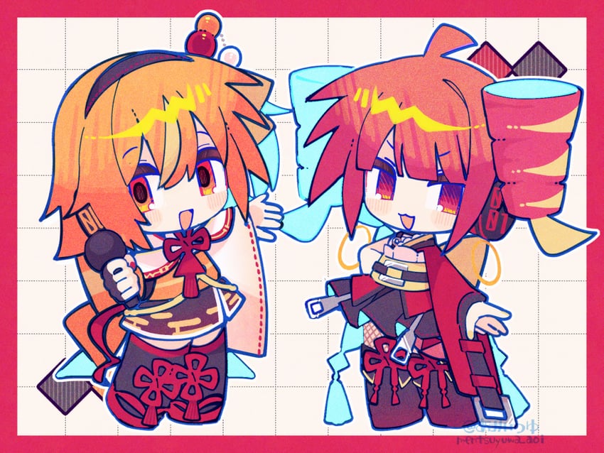 kasane teto and adachi rei (utau and 1 more) drawn by aoi_tsuyu