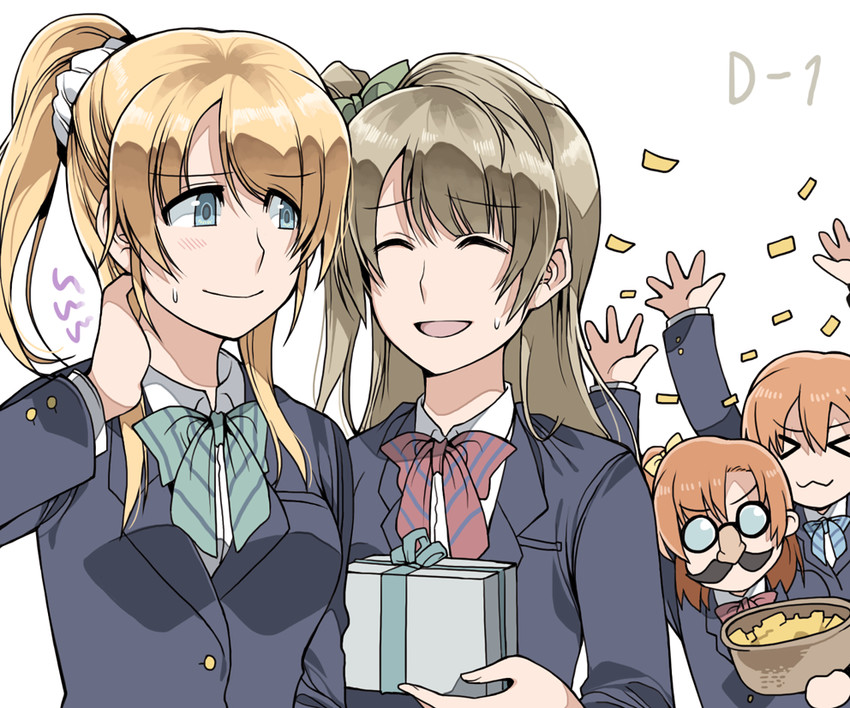 ayase eli, minami kotori, kosaka honoka, and hoshizora rin (love live! and 1 more) drawn by clipe