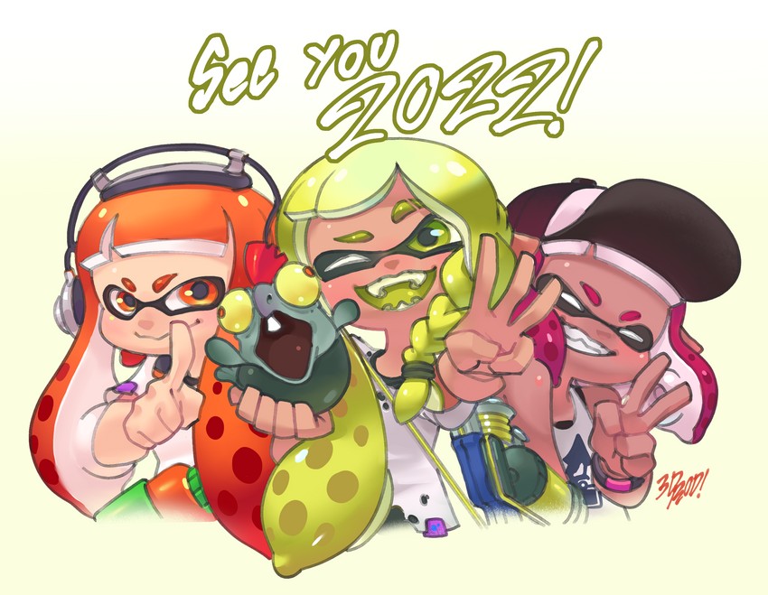 inkling player character, inkling girl, smallfry, kaori, veronika, and 1 more (splatoon and 3 more) drawn by 3d_rod!