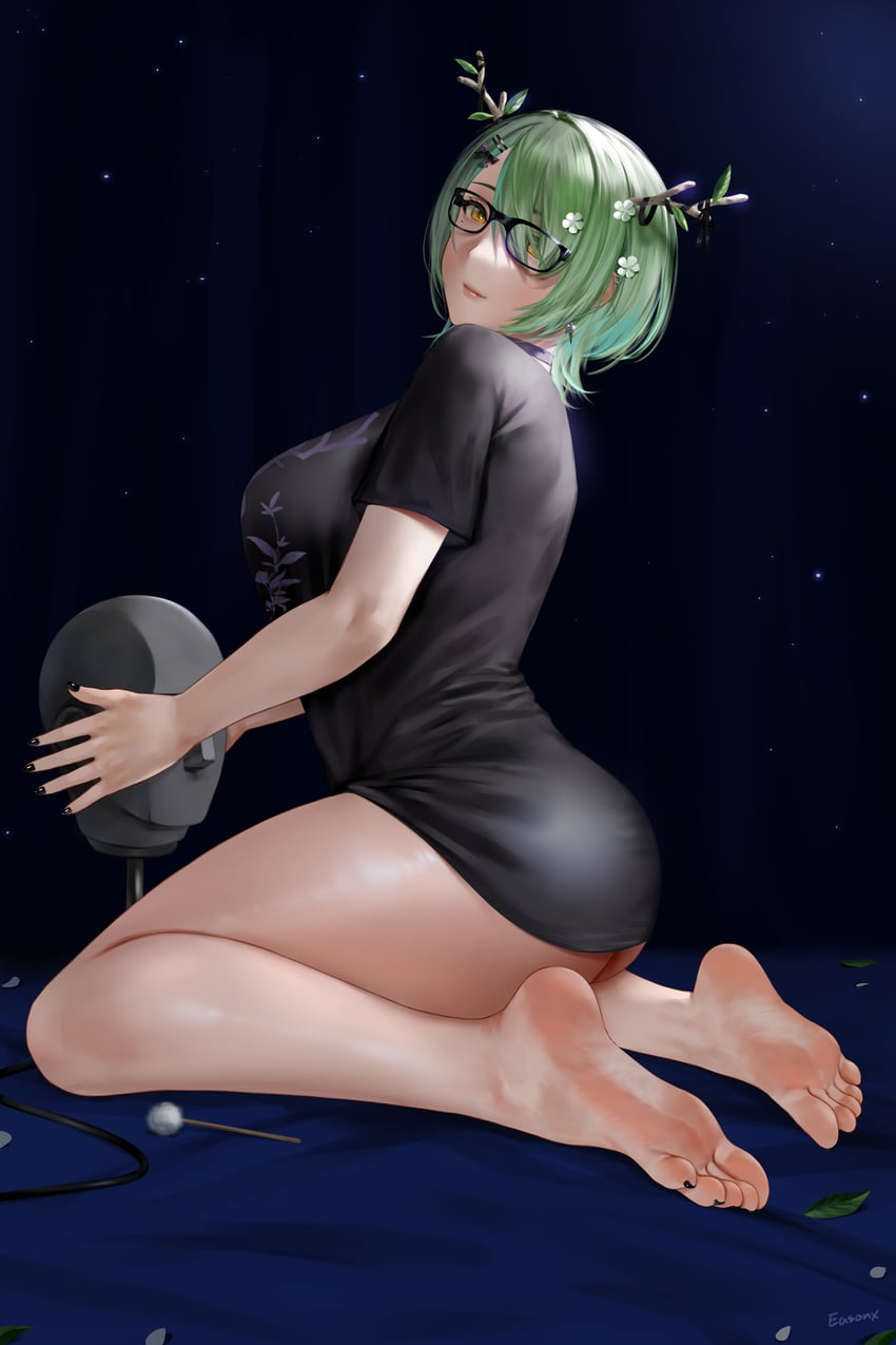 ceres fauna (hololive and 1 more) drawn by easonx
