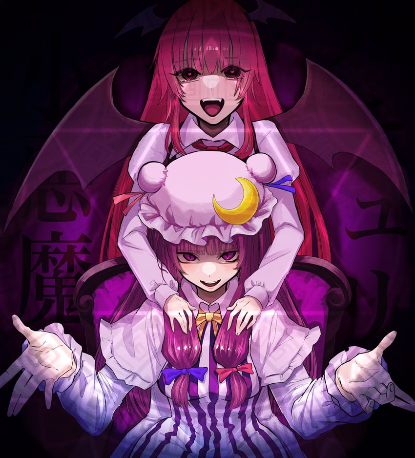 patchouli knowledge and koakuma (touhou) drawn by soregashi_nk