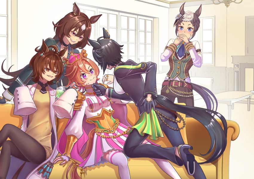 agnes tachyon, sirius symboli, t.m. opera o, fuji kiseki, and mejiro ryan (umamusume) drawn by aokocha