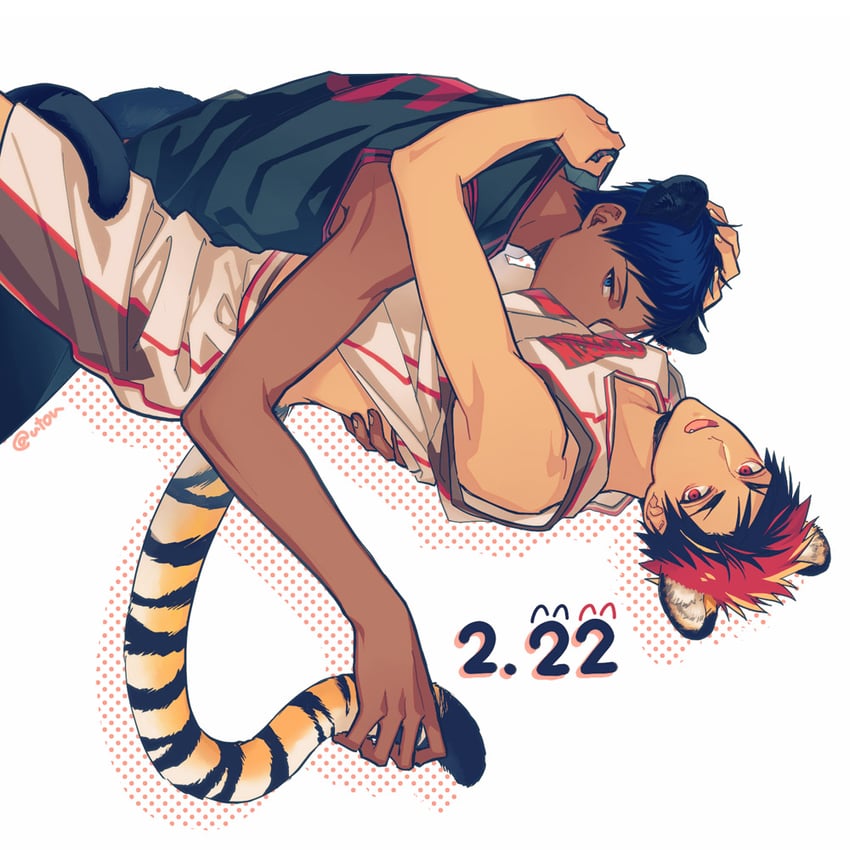 aomine daiki and kagami taiga (kuroko no basuke) drawn by yuuto_(sky_cloister)