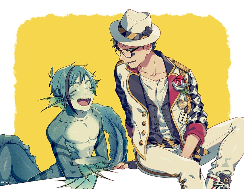 floyd leech and trey clover (twisted wonderland) drawn by kiri_futoshi
