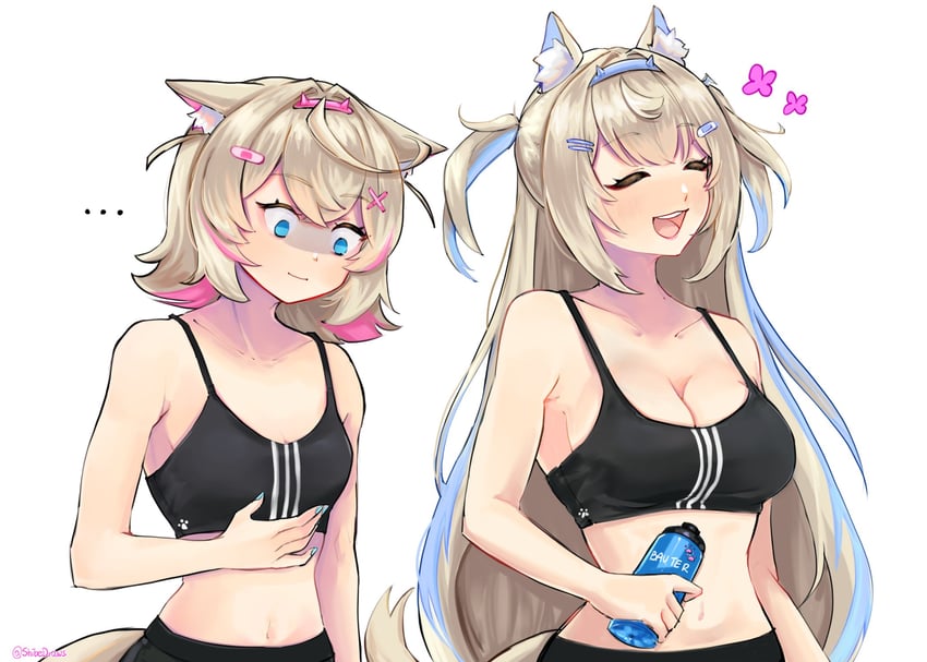 fuwawa abyssgard and mococo abyssgard (hololive and 1 more) drawn by shibedraws