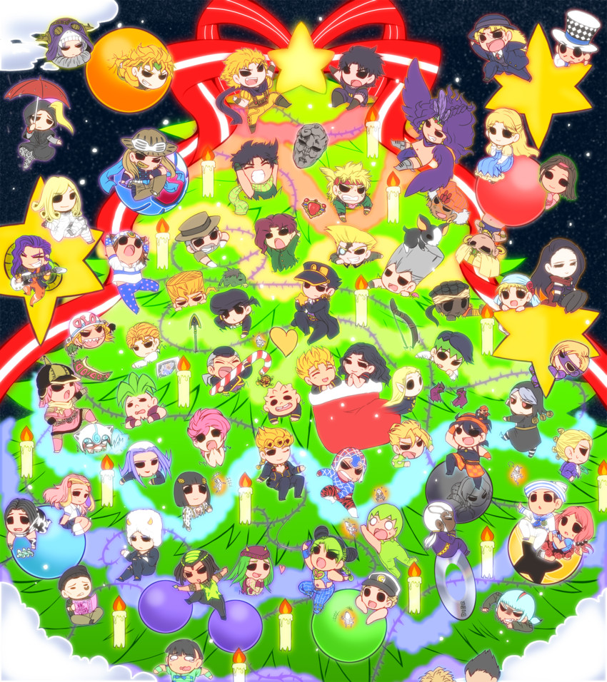 joseph joestar, kujo jotaro, dio brando, caesar anthonio zeppeli, kujo jolyne, and 62 more (jojo no kimyou na bouken and 8 more) drawn by kappasuka