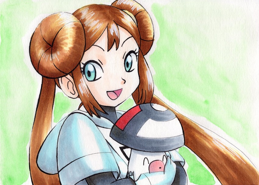 rosa and foongus (pokemon and 1 more) drawn by oka_mochi